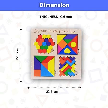 Futuristic Fashion 4-in-1 Wooden Montessori Tangram Puzzle – Educational Toy for Kids
