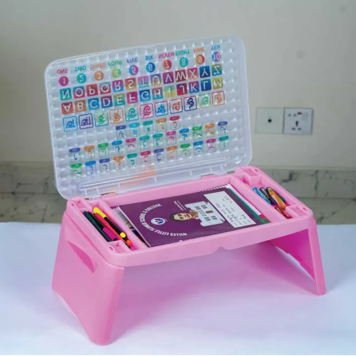 Folding Baby Desk for Kids | Lightweight Study Table with Stationery Storage