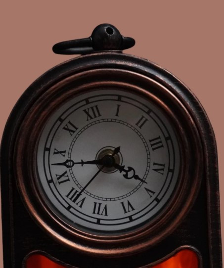 LED Fire Flames Rustic Clock