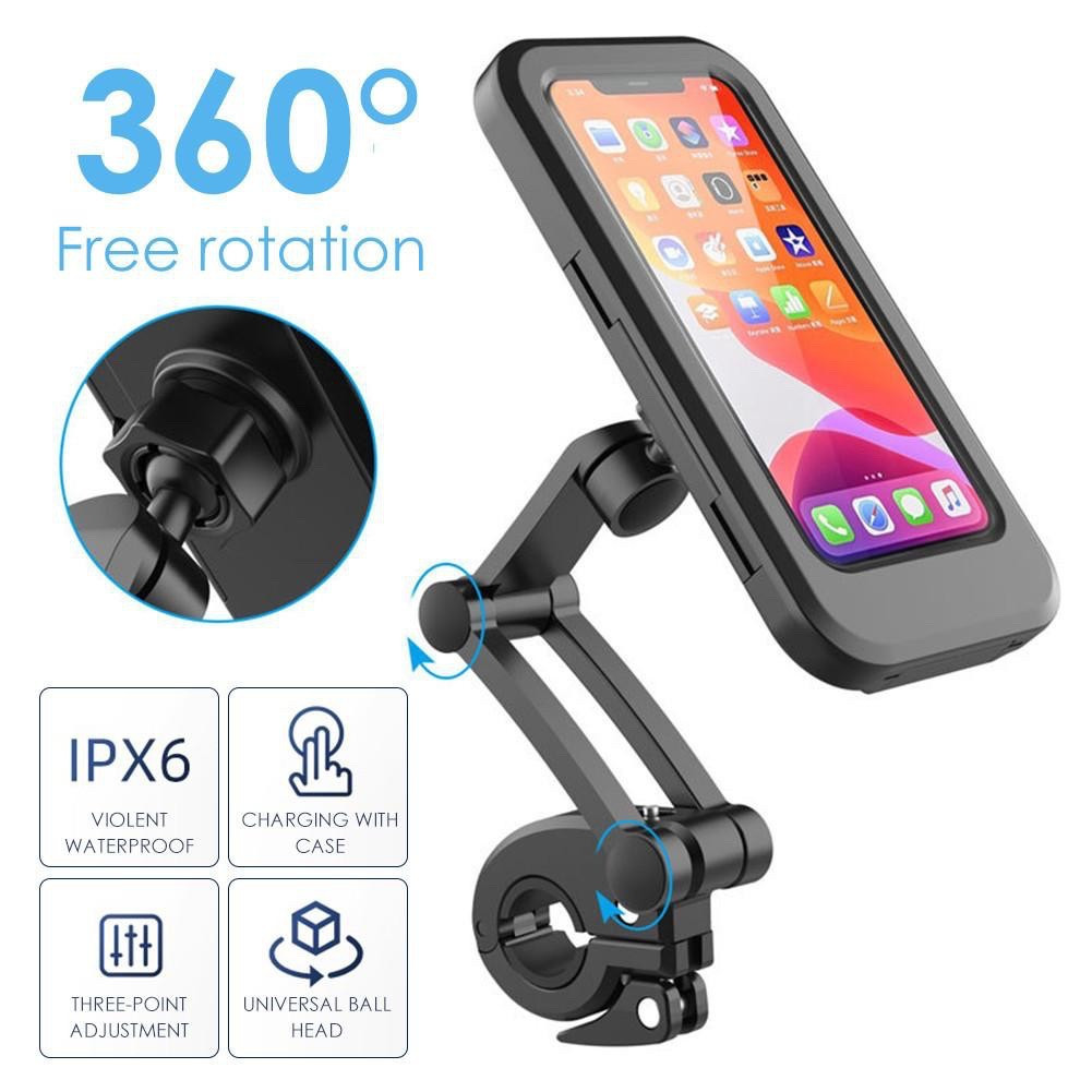 Waterproof Bike & Motorcycle Mobile Phone Holder | Adjustable Handlebar Mount for All Smartphones